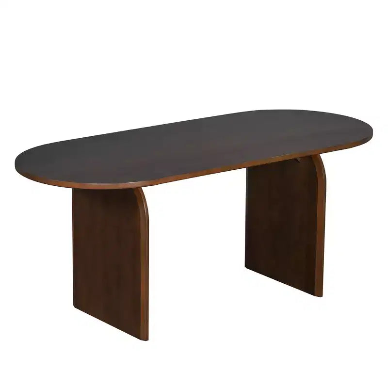 Ensemble de salle à manger ovale 6 pièces Whisen - Table en bois d'hévéa avec 4 chaises en rotin et banc, ensemble de cuisine moderne pour 6 personnes