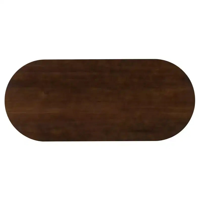 Ensemble de salle à manger ovale 6 pièces Whisen - Table en bois d'hévéa avec 4 chaises en rotin et banc, ensemble de cuisine moderne pour 6 personnes