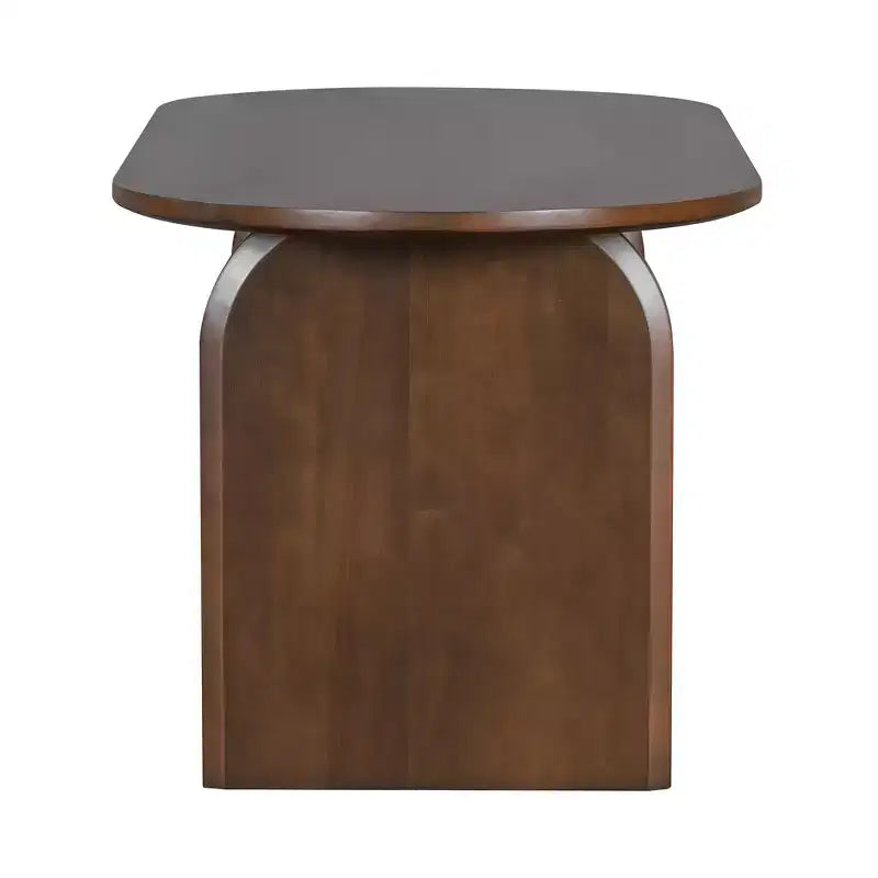 Ensemble de salle à manger ovale 6 pièces Whisen - Table en bois d'hévéa avec 4 chaises en rotin et banc, ensemble de cuisine moderne pour 6 personnes