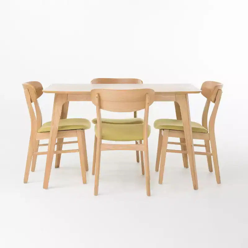 Ensemble de salle à manger 5 pièces Christopher Knight Home Iriat en tissu rembourré et bois, style milieu de siècle
