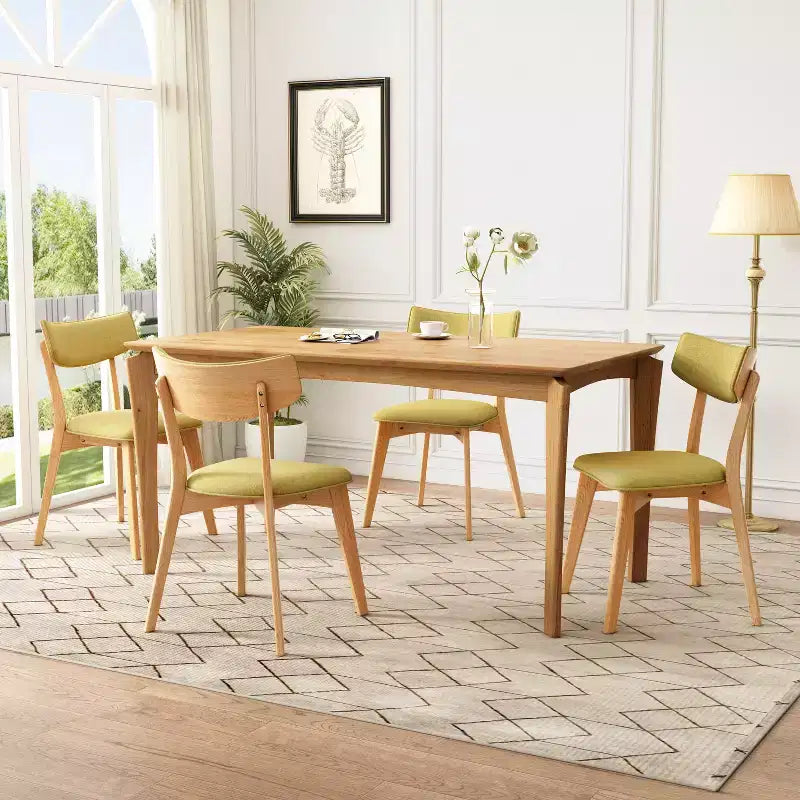 Ensemble de salle à manger 5 pièces en hévéa de style milieu du siècle moderne Laila Christopher Knight Home avec coussins