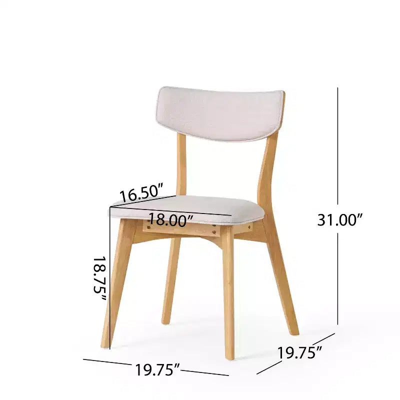 Ensemble de salle à manger 5 pièces en hévéa de style milieu du siècle moderne Laila Christopher Knight Home avec coussins