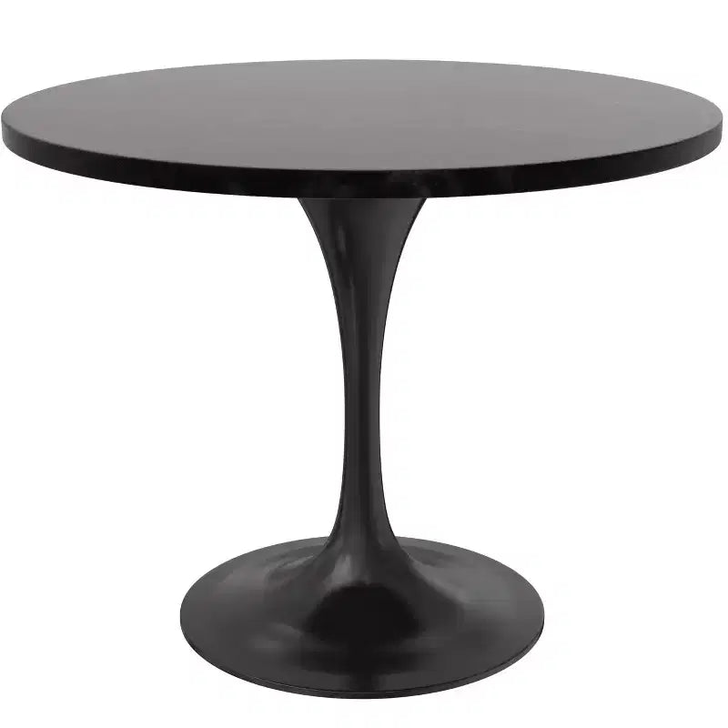Ensemble de salle à manger 5 pièces LeisureMod Verve avec table à manger ronde de 36 po avec plateau en MDF noir et 4 chaises de salle à manger