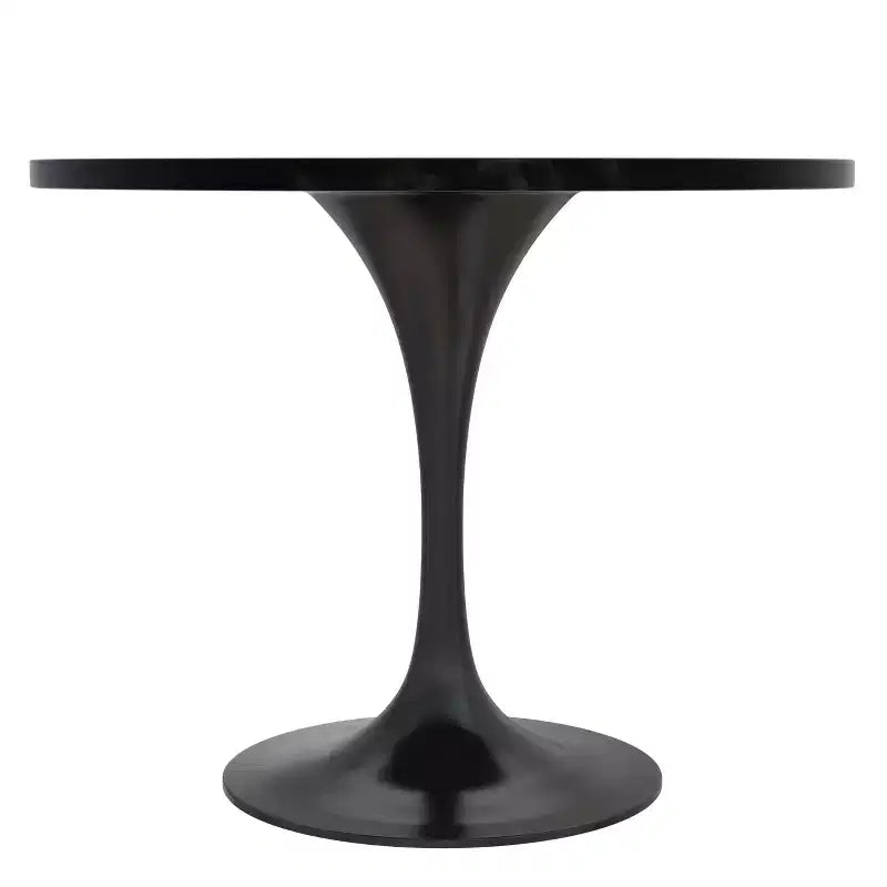 Ensemble de salle à manger 5 pièces LeisureMod Verve avec table à manger ronde de 36 po avec plateau en MDF noir et 4 chaises de salle à manger