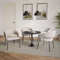 LeisureMod Verve 5-Piece Dining Set with 36 Round Dining Table in Black MDF Top and 4 Dining Chairs