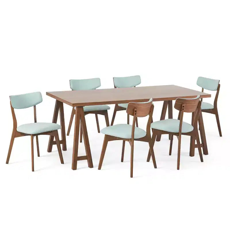 Ensemble de salle à manger 7 pièces Christopher Knight Home Chazz en tissu de style Mid-Century Modern