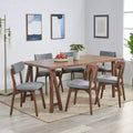Christopher Knight Home Chazz Mid Century Modern Fabric Upholstered 7 Piece Dining Set