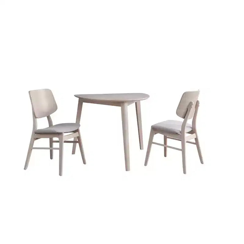 New Classic Furniture,Oscar 3-Piece Wood Dining Set, White Ash
