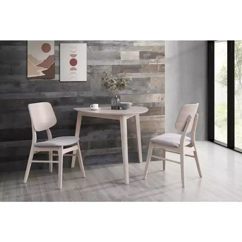 New Classic Furniture, Ensemble de salle à manger en bois 3 pièces Oscar, Frêne blanc