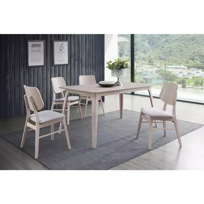 New Classic Furniture, Oscar Ensemble de salle à manger 5 pièces en bois, Frêne blanc