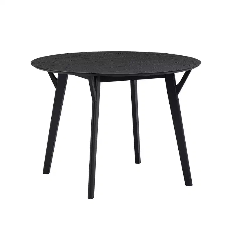 Ensemble de salle à manger rond 5 pièces GDFStudio Lambert moderne en bois d'hévéa et tissu rembourré