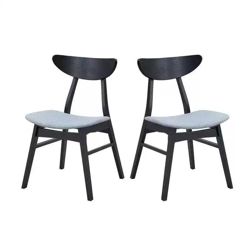 Ensemble de salle à manger rond 5 pièces GDFStudio Lambert moderne en bois d'hévéa et tissu rembourré