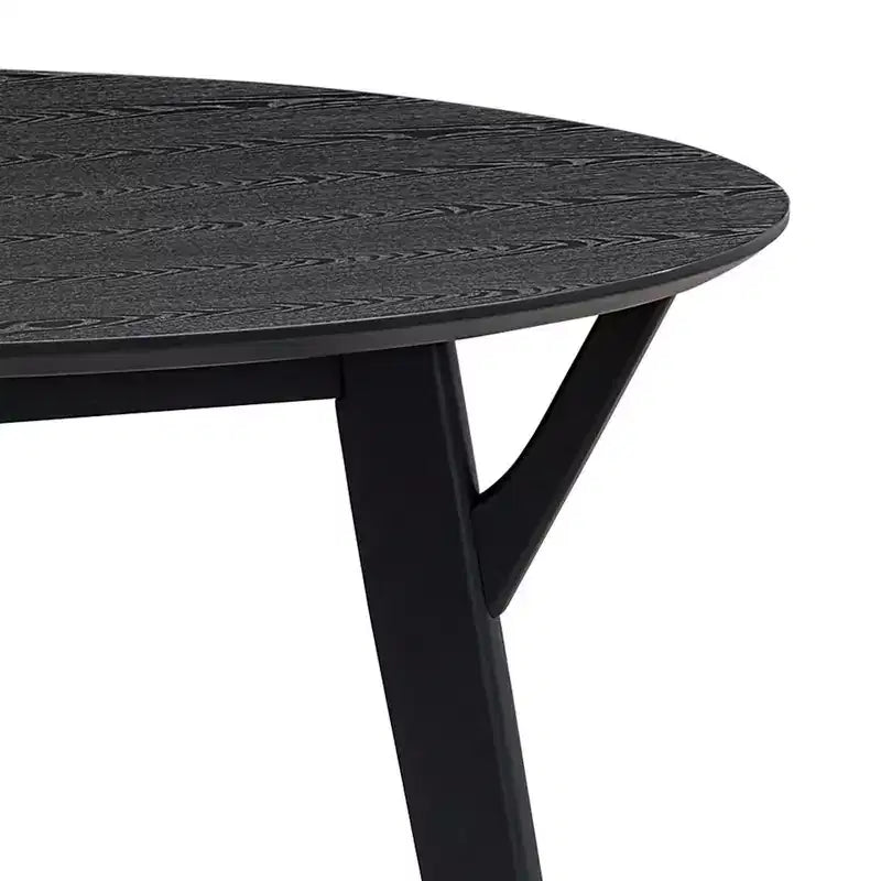 Ensemble de salle à manger rond 5 pièces GDFStudio Lambert moderne en bois d'hévéa et tissu rembourré