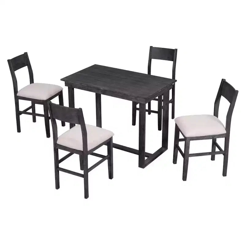 Ensemble de salle à manger Whisen 5 pièces hauteur comptoir avec table et 4 chaises