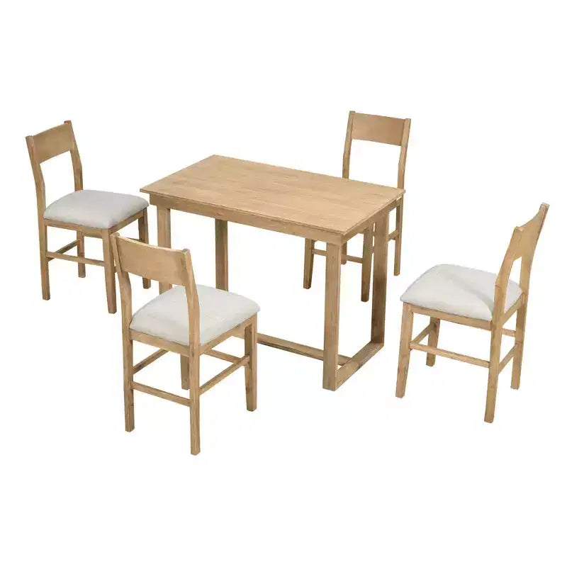 Ensemble de salle à manger Whisen 5 pièces hauteur comptoir avec table et 4 chaises