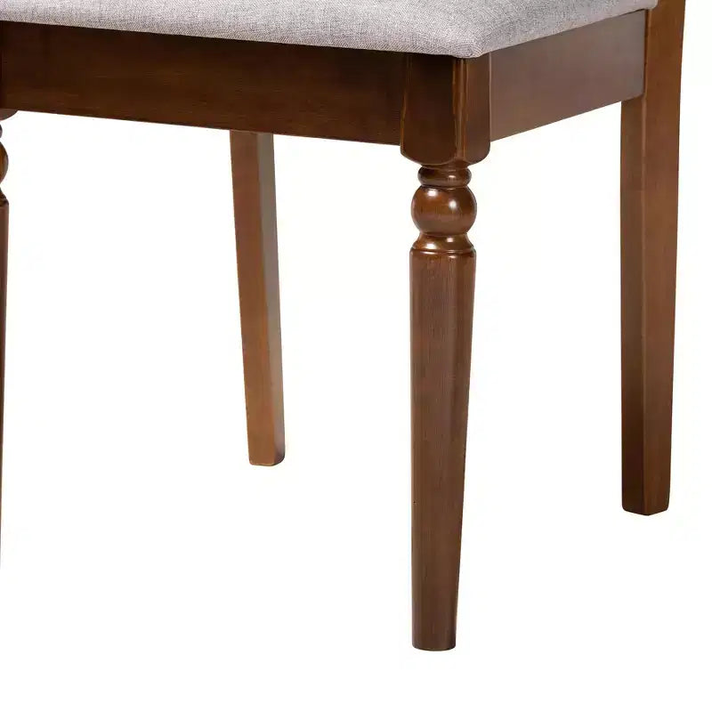 Ensemble de salle à manger 5 pièces Baxton Studio Valerie moderne en bois gris et noyer marron