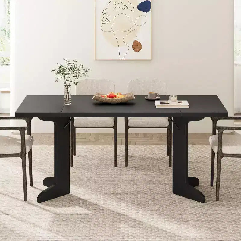 Table de salle à manger 71" pour 6 à 8 personnes, table de dîner moderne avec pieds en bois uniques, sans chaises