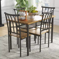 Dining Table Set for 4, with 4 Chairs, 5 Piece Rectangular Dining Table Furniture Set with Storage Rack for Small Space, Apartment, Dinette