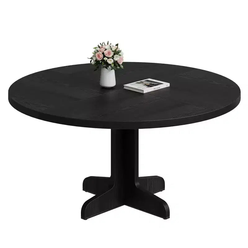 47 Inch Round Dining Table for 4, Curved Leg Table, Modern Dining Table, Stable Base, for Kitchen