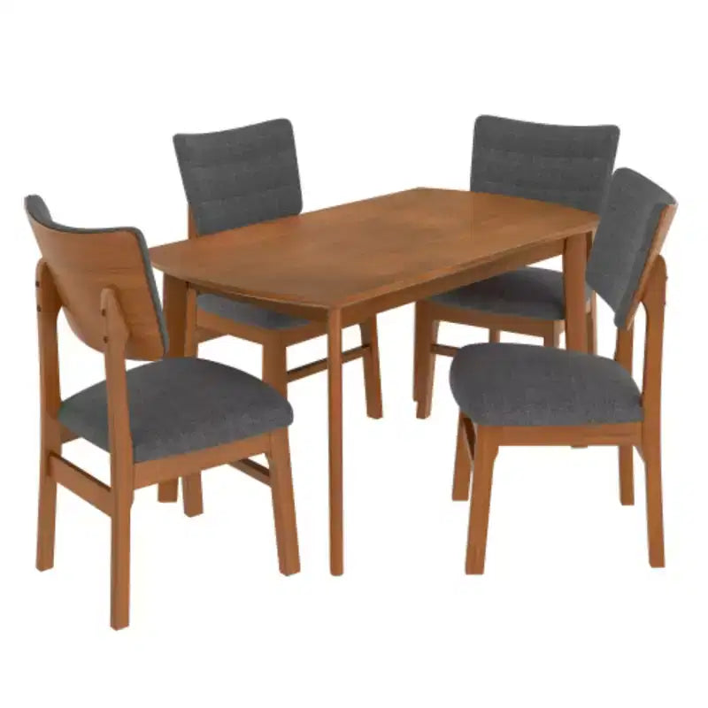 Ensemble de salle à manger rustique 6 pièces Merax avec chaises et banc rembourrés