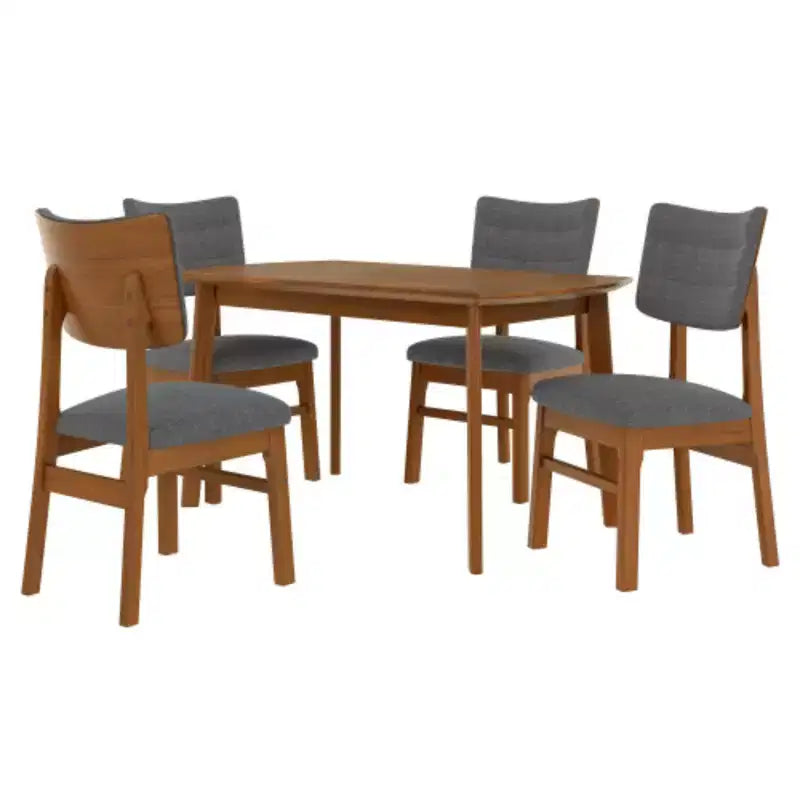 Ensemble de salle à manger rustique 6 pièces Merax avec chaises et banc rembourrés