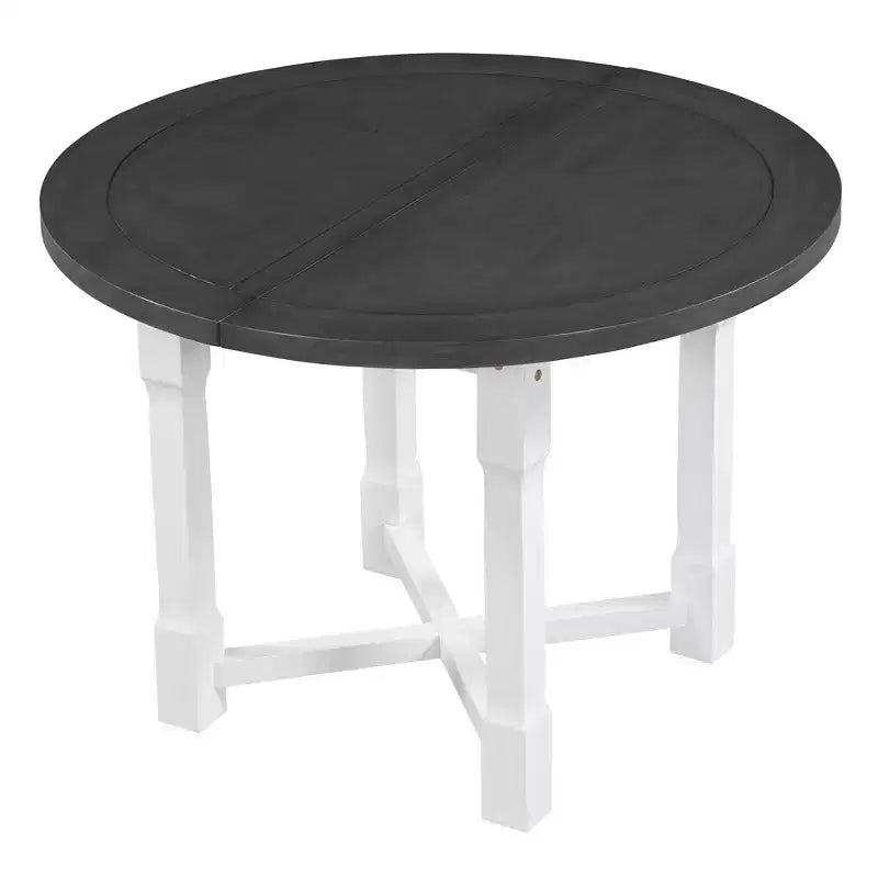 Table de cuisine style ferme Merax avec rallonge amovible et chaises rembourrées