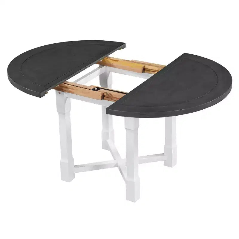 Table de cuisine style ferme Merax avec rallonge amovible et chaises rembourrées