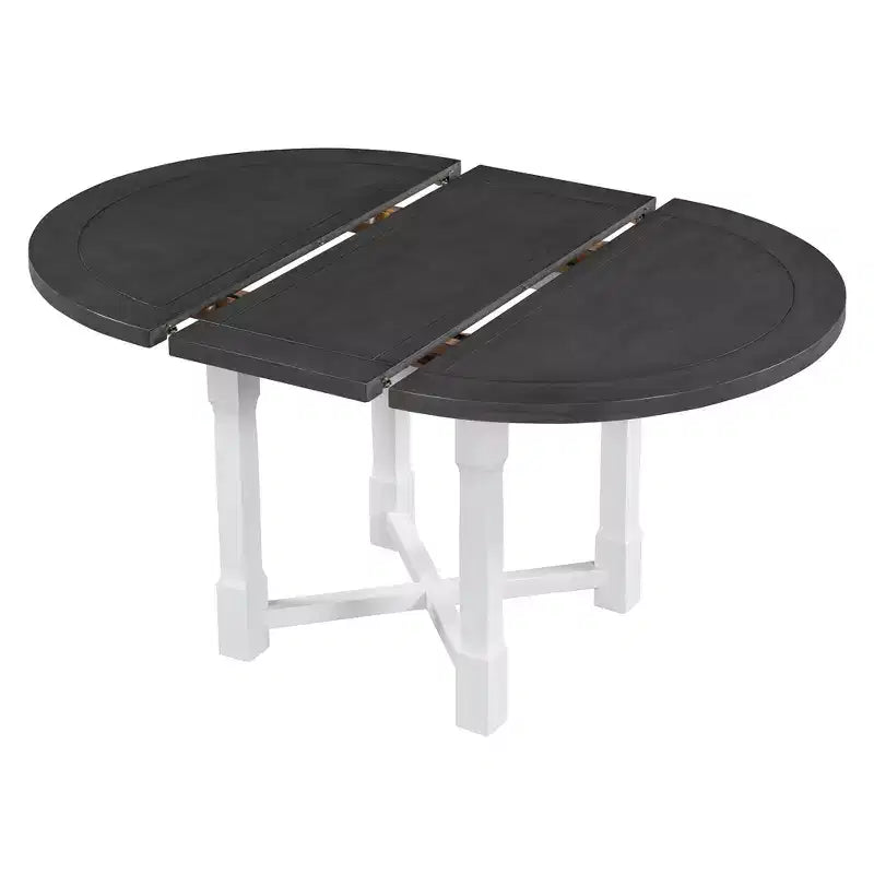Table de cuisine style ferme Merax avec rallonge amovible et chaises rembourrées