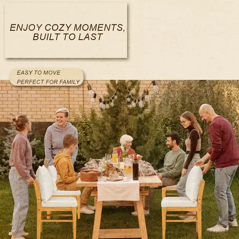 Ensemble de salle à manger 6 pièces pour 6 personnes, ensemble de salle à manger de style ferme, ensemble de table de coin repas peu encombrant pour cuisine et salle à manger, naturel + blanc - ModernLuxe