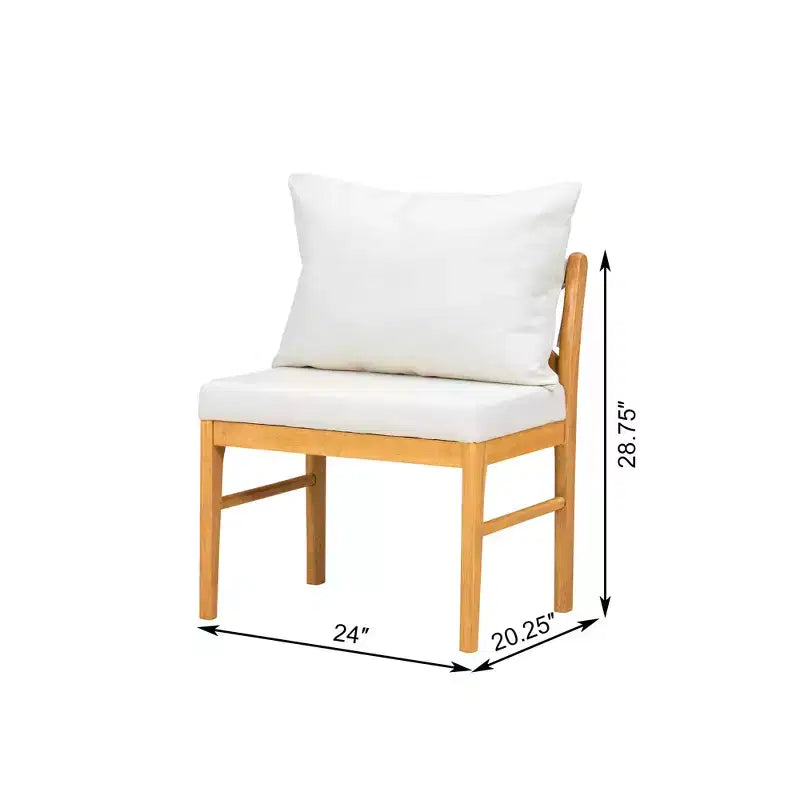 Ensemble de salle à manger 6 pièces pour 6 personnes, ensemble de salle à manger de style ferme, ensemble de table de coin repas peu encombrant pour cuisine et salle à manger, naturel + blanc - ModernLuxe