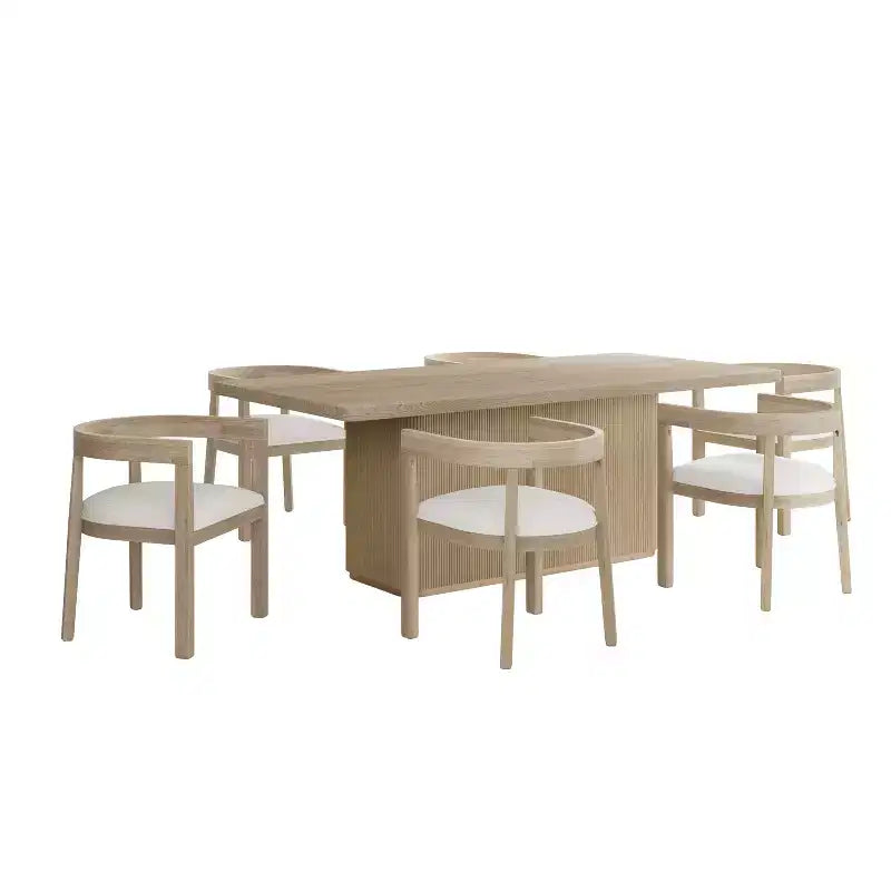 Ensemble de salle à manger 7 pièces contemporain Christopher Knight Home Sticks avec chaises rembourrées en hévéa