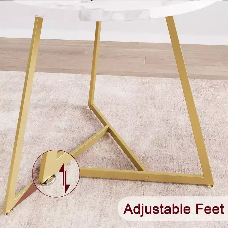 Ensemble de salle à manger rond 3 pièces pour 2 personnes, ensemble de table de cuisine avec 2 chaises rembourrées, cadre en métal et plateau de table imitation bois, mobilier de salle à manger de cuisine