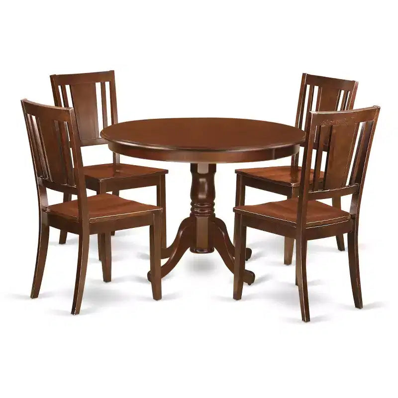 Ensemble de table à manger ronde sur pied de 42 pouces HomeStock avec chaises