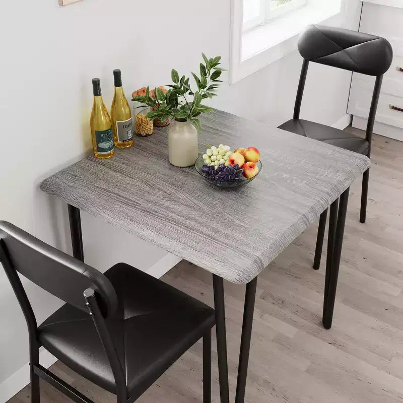 Ensemble de salle à manger Salutmeuble pour 2 personnes, ensemble de salle à manger 3 pièces, ensemble de table de salle à manger avec 2 chaises rembourrées pour petite cuisine d'appartement