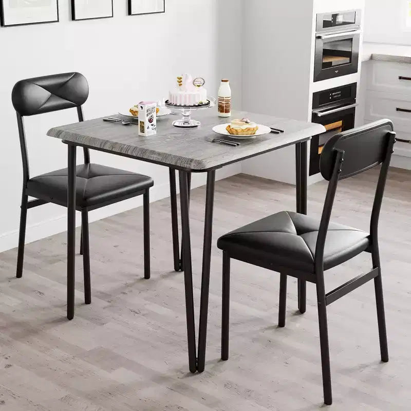 Ensemble de salle à manger Salutmeuble pour 2 personnes, ensemble de salle à manger 3 pièces, ensemble de table de salle à manger avec 2 chaises rembourrées pour petite cuisine d'appartement