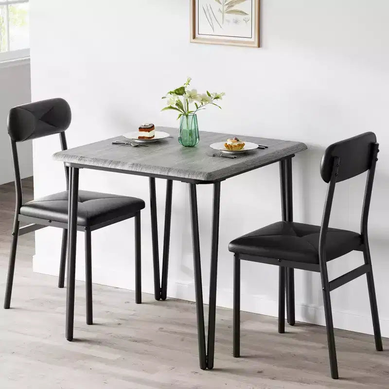 Ensemble de salle à manger Salutmeuble pour 2 personnes, ensemble de salle à manger 3 pièces, ensemble de table de salle à manger avec 2 chaises rembourrées pour petite cuisine d'appartement