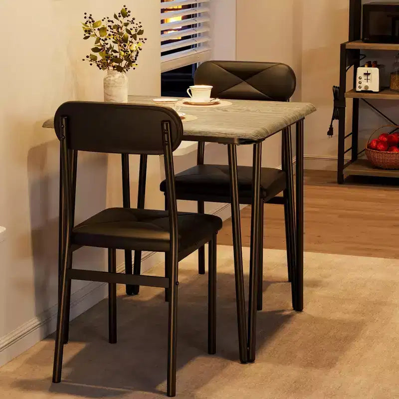 Ensemble de salle à manger Salutmeuble pour 2 personnes, ensemble de salle à manger 3 pièces, ensemble de table de salle à manger avec 2 chaises rembourrées pour petite cuisine d'appartement