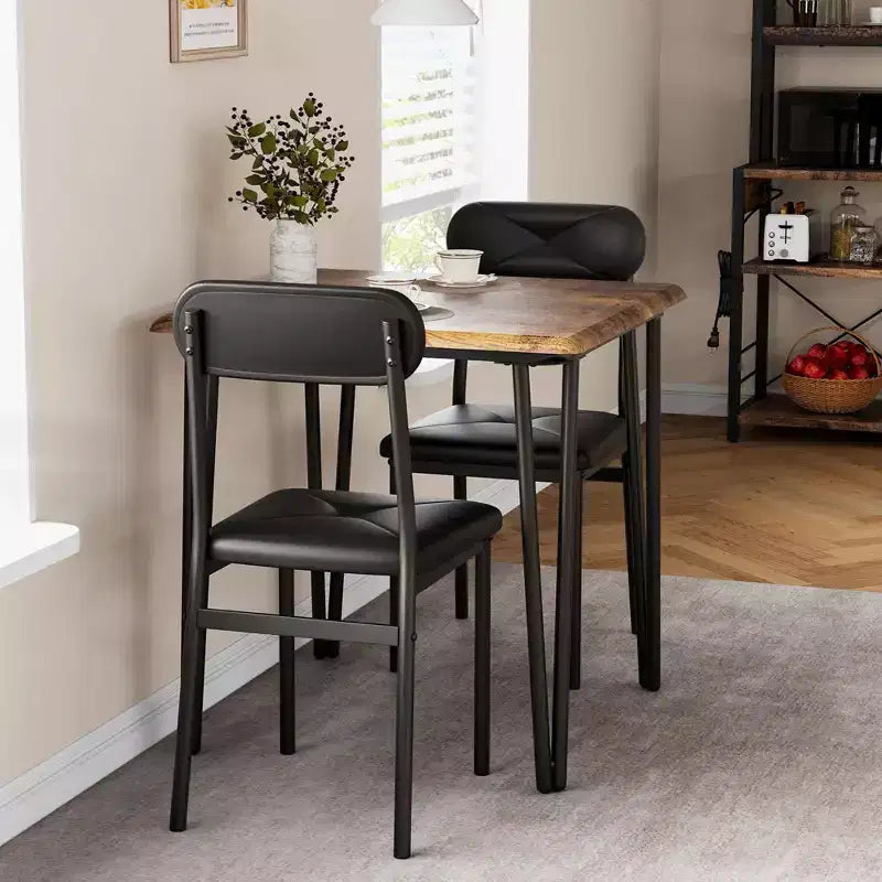 Ensemble de salle à manger Salutmeuble pour 2 personnes, ensemble de salle à manger 3 pièces, ensemble de table de salle à manger avec 2 chaises rembourrées pour petite cuisine d'appartement