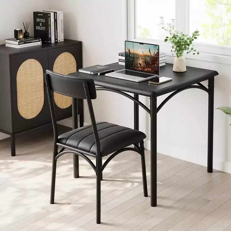 Ensemble Table et Chaises de Salle à Manger pour 2, Table de Cuisine avec Chaises Rembourrées, Ensemble Table à Manger Carrée en Bois pour Petit Espace, Dîner, Appartement