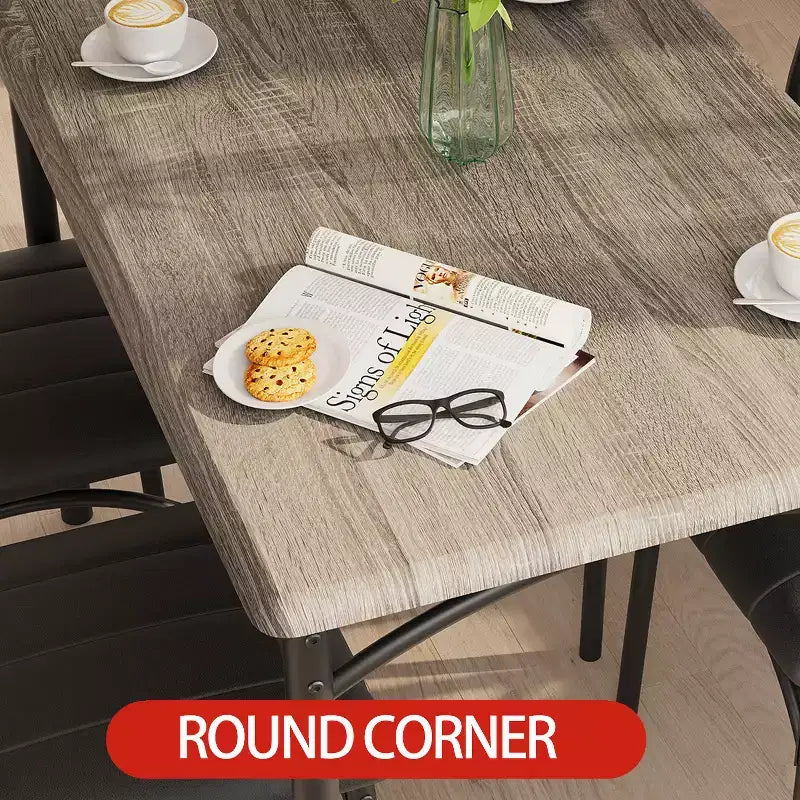 Ensemble Table et Chaises de Salle à Manger pour 2, Table de Cuisine avec Chaises Rembourrées, Ensemble Table à Manger Carrée en Bois pour Petit Espace, Dîner, Appartement