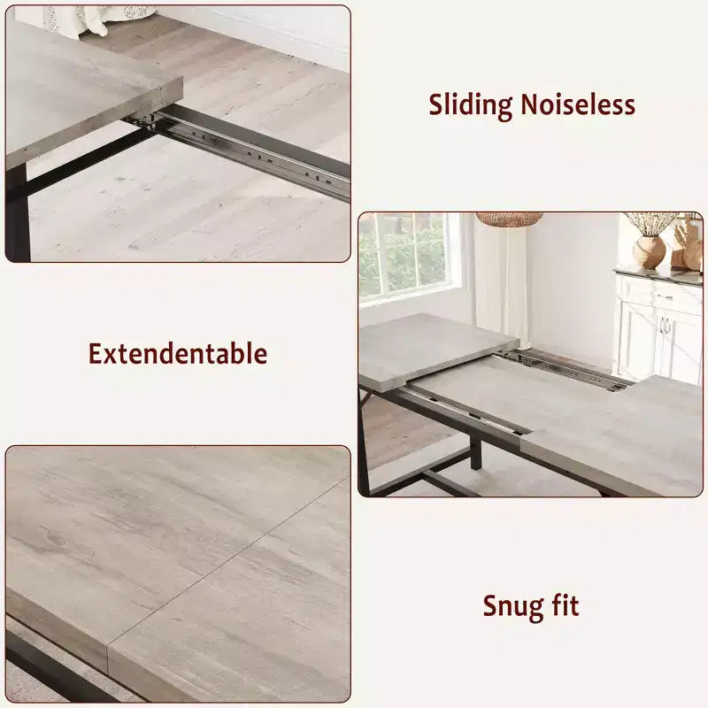Ensemble de table à manger extensible Garvee pour 4-6 personnes, grande table rectangulaire avec 2 bancs rembourrés, ensemble de table de cuisine extensible pour appartement, petit espace