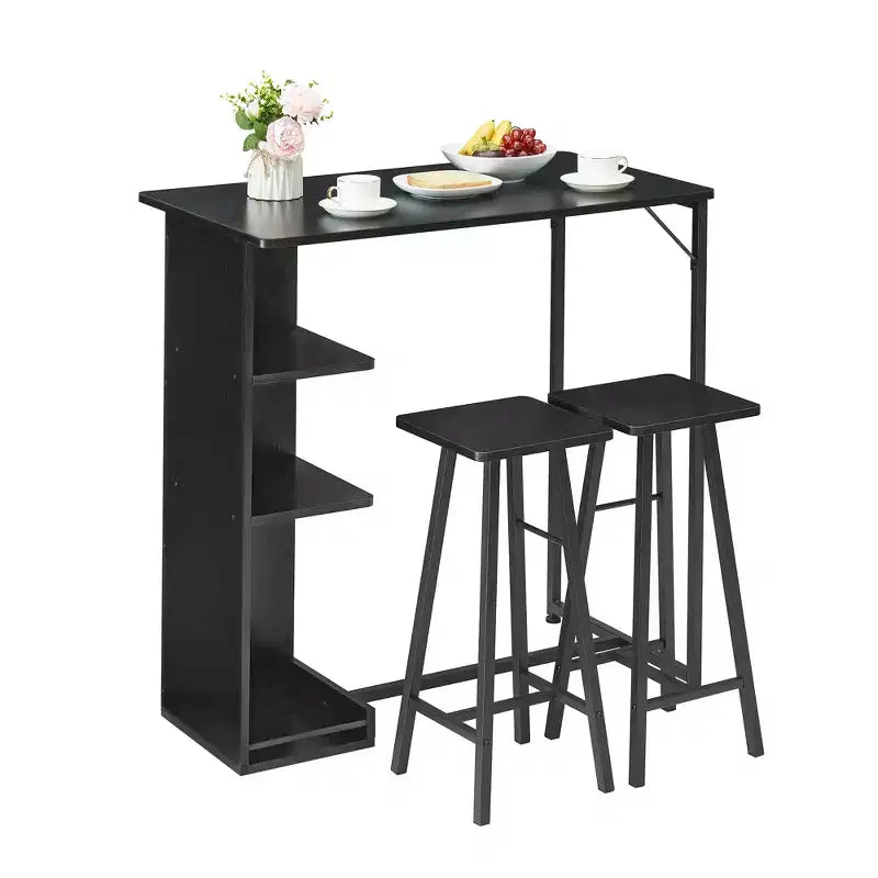 Ensemble de table de bar 3 pièces Fulvari pour 2 personnes, table de salle à manger de cuisine avec 2 tabourets, ensemble table et chaises de bar hauteur comptoir, ensemble table de pub pour la cuisine