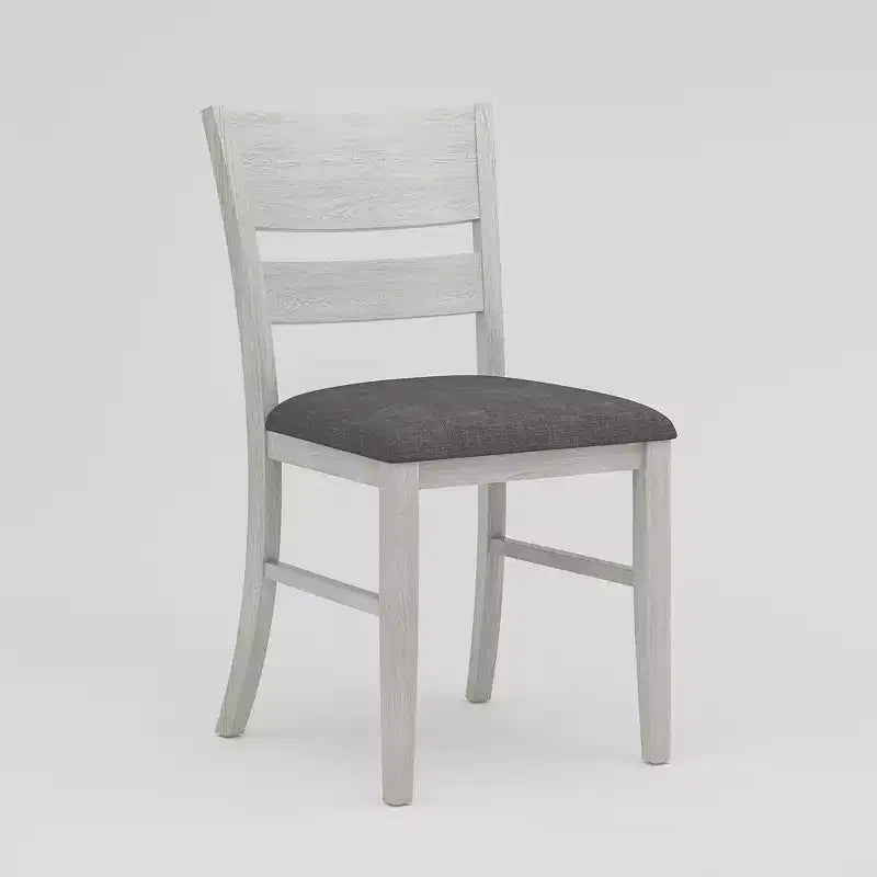 Ensemble de salle à manger style ferme VECELO, table en bois d'hévéa avec 4/6 chaises de salle à manger rembourrées, gris