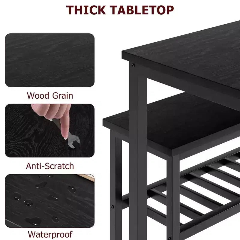 Ensemble table à manger pour 4, avec banc et 2 chaises