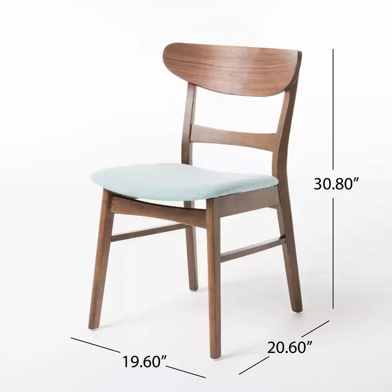 Ensemble de salle à manger 5 pièces en tissu et bois Isador de GDFStudio, style milieu du siècle