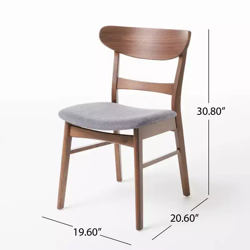 Ensemble de salle à manger 5 pièces en tissu et bois Isador de GDFStudio, style milieu du siècle
