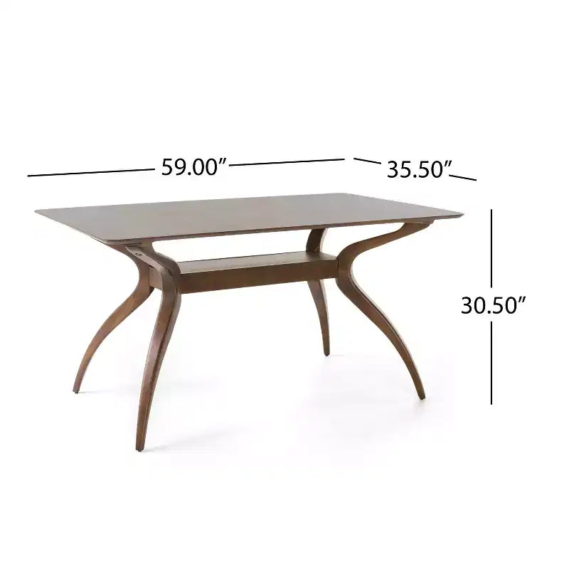 Ensemble de salle à manger 5 pièces en tissu et bois Isador de GDFStudio, style milieu du siècle