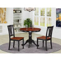 HomeStock Belmont Kitchen Dining Set-Small Kitchen Table And 2 Kitchen Chairs, Black & Cherry