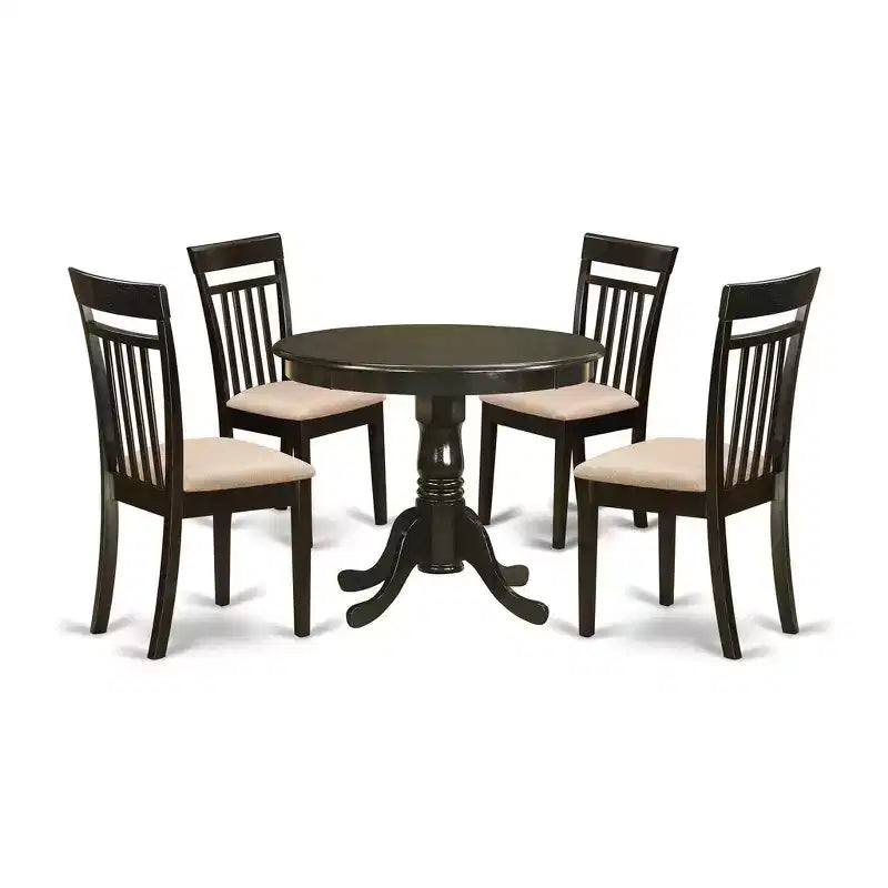 HomeStock Belmont Kitchen Table Set-Kitchen Table And Dining Chairs, Cappuccino