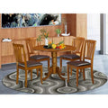 HomeStock Belmont Kitchen Table Set-Dining Table And 4 Kitchen Chairs, Saddle Brown